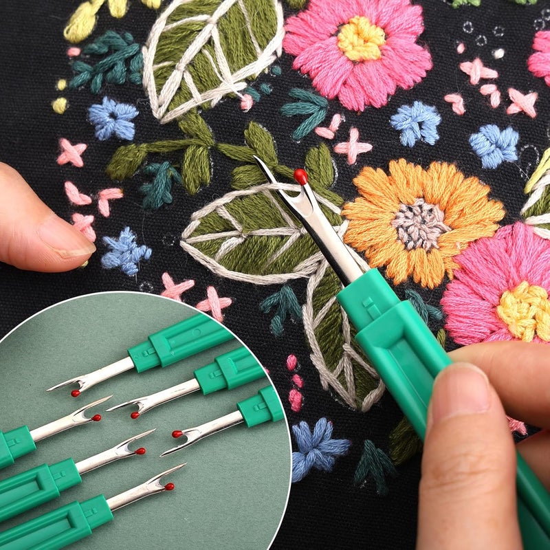 ZMAAGG 6 PCS Seam Ripper Set, Ergonomic Grip Seam Ripper, Green Seam Ripper for Sewing Crafting and Removing Embroidery Hems and Seams (Green) - Image 5
